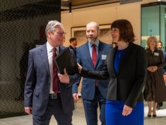 Keir Starmer with shadow cabinet colleagues Jonathan Reynolds and Rachel Reeves.