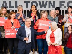 Keir Starmer campaigning for Labour at the 2024 general election.