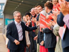 Keir Starmer campaigning for Labour at the 2024 general election.